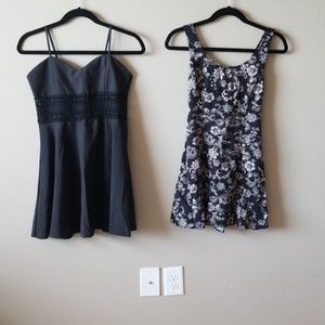 Bundle of 2 little black dress lace floral mini